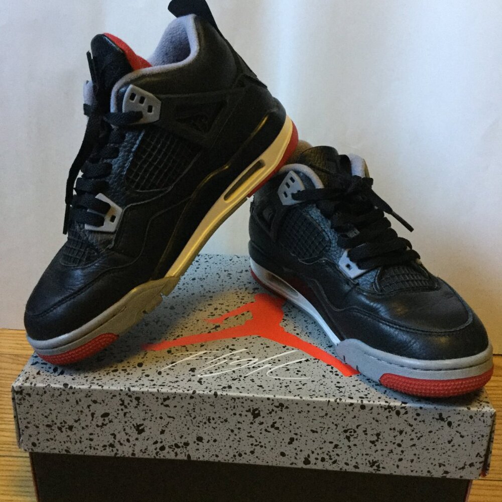Nike Air Jordan 4 Bred Black Red Cement Gray Size 5Y ORIGINAL BOX